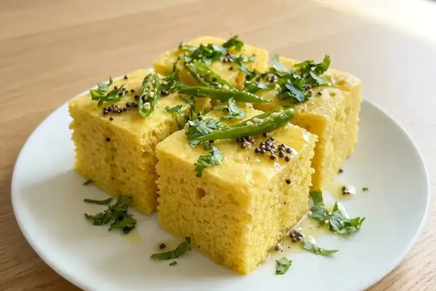 Khaman dhokla, a Gujarati farsan snack